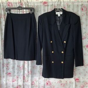 Jones New York Women’s Navy Suit, Blazer with Matching Skirt